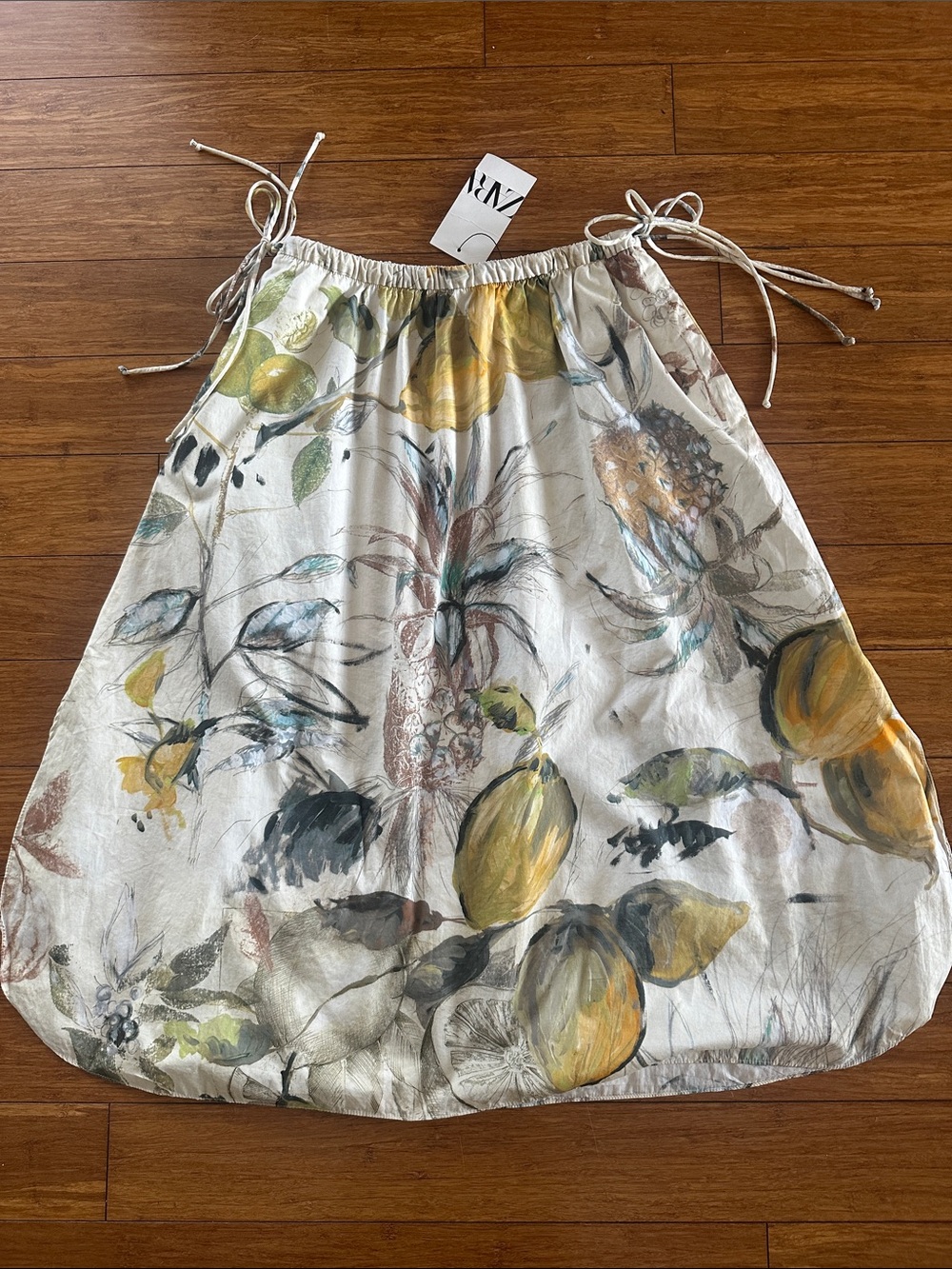 Zara skirt with Yellow & Green Lemon Print